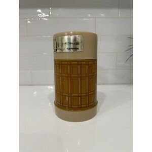 Aladdin Brown Plaid‎ Wide Mouth Pint Brown Bagger Food Thermos Vintage MCM